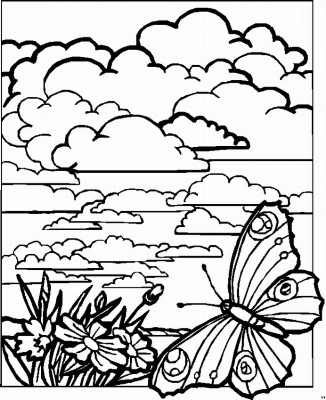 flowers-butterfly-clouds-landscape-coloring-page-5 (coloring)