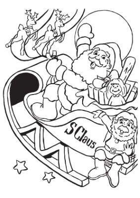 S-Claus-in-Sleigh-Coloring-Page (kids)