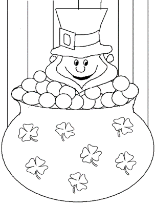 Leprechaun-and-Four-Leaf-Clover-Coloring-Pages (kids)
