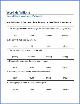 2nd-Grade-English-Word-Definition-Worksheet (kids)