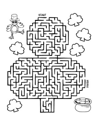St-Patricks-Day-Maze-Coloring-Page (kids)