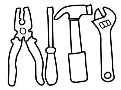 Set-of-Tools-Coloring-Page (kids)