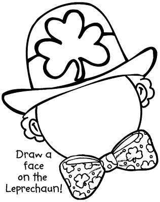 Draw-a-face-on-the-Leprechaun-Coloring-Page (kids)