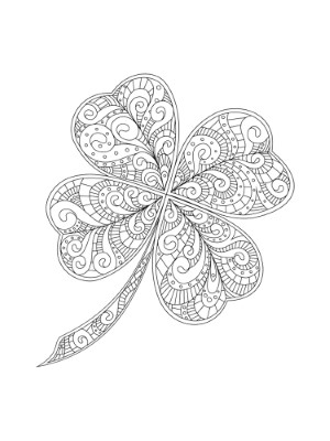 Zen-Four-Leaf-Clover-Coloring-Page (kids)