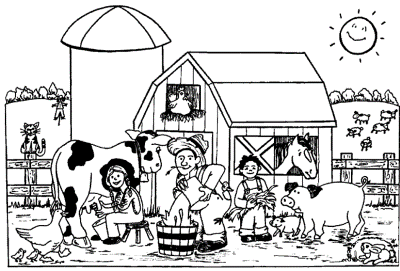 Farmers-and-Animals-Coloring-Page (kids)