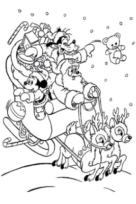 Goofy-and-Mickey-Delivering-Christmas-Presents-Coloring-page-1 (kids)
