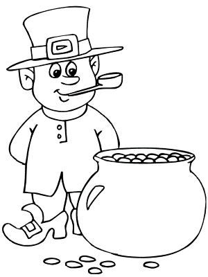 Leprechaun-Gold-Coloring-Pages (kids)