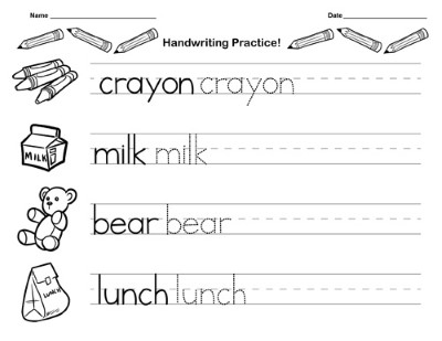 Word-Practice-Kindergarten-Handwriting-Worksheets (kids)