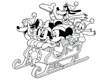 Mickey-Mouse-Christmas-Sleigh-Coloring-Page (kids)