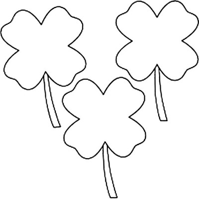 Four-Leaf-Clover-Coloring-Pages-Outline (kids)
