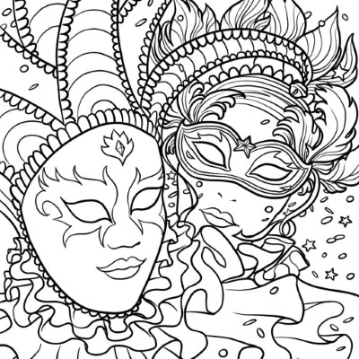 Mardi-Gras-Masks-Coloring-Page (kids)