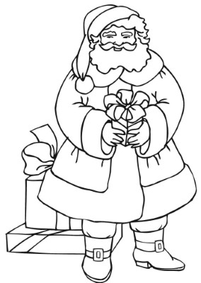 Santa-Bringing-Presents-Coloring-Page (kids)