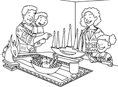Family-with-Hanukkah-Candles-Coloring-Page (kids)