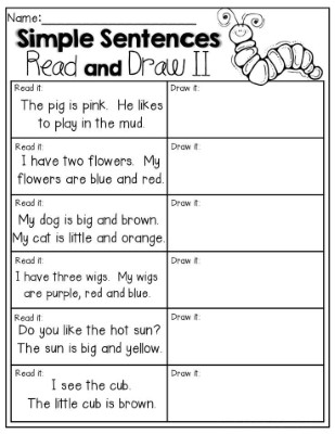 1st-Grade-English-Read-and-Draw-Worksheet (kids)