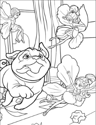 Dog-Chases-Thumbelina-Coloring-Page (kids)