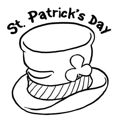 St-Patricks-Day-Hat-with-Shamrock-Coloring-Page (kids)