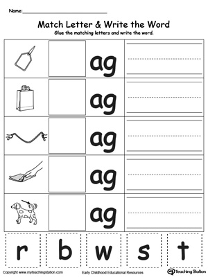 AG-Word-Family-Match-Letter-and-Write-the-Word-Worksheet