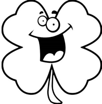 Happy-4-Leaf-Clover-Coloring-Page (kids)