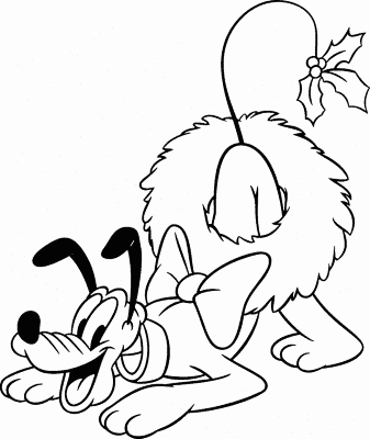 Pluto-Christmas-Wreath-Coloring-Page (kids)