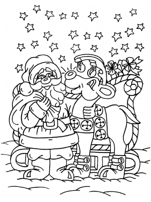 Santa-and-Rudolph-Coloring-Page (1)(kids)