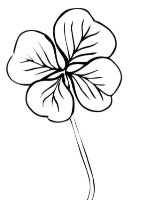 Printable-Four-Leaf-Clover-Coloring-Pages (kids)