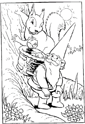 Gnome-and-Squirrel-Coloring-Page (kids)