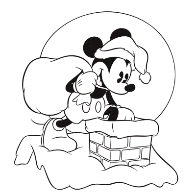 Mickey-Mouse-is-Santa-Coloring-Page (kids)