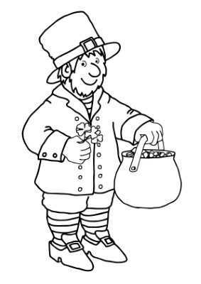 Holding-Pot-of-Gold-Coloring-Page (kids)