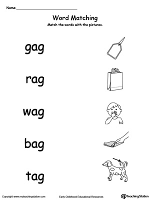AG-Word-Family-Match-Word-With-Picture-Worksheet