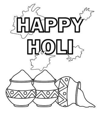 Happy-Holi-Coloring-Pages (kids)