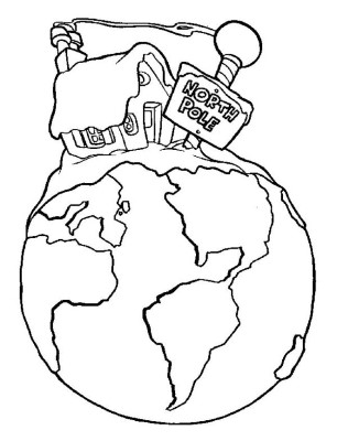 North-Pole-on-top-of-Globe-Coloring-Page (kids)