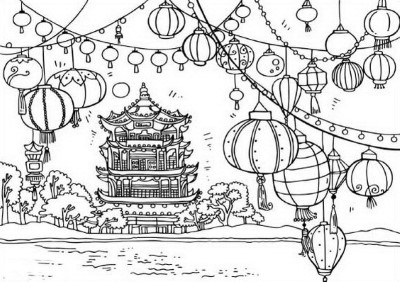 Lanterns-Chinese-New-Year-Coloring-Pages (kids)