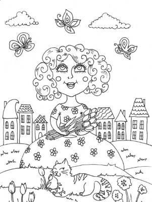 Spring-Scene-April-Coloring-Page (kids)