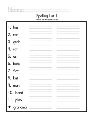 2nd-Grade-Spelling-List-Worksheets (kids)