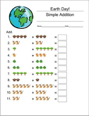 Earth-Day-Addition-Worksheets (kids)