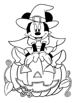 Minnie-Mouse-and-Pumpkin-Coloring-Page (kids)