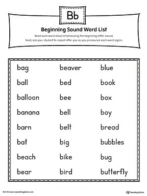 Letter-B-Beginning-Sound-Word-List