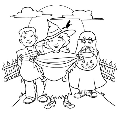 Cute-Kids-Trick-or-Treat-Coloring-Page (kids)