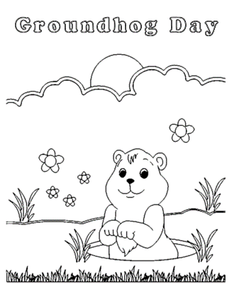 Groundhog-Day-Coloring-Pages (kids)