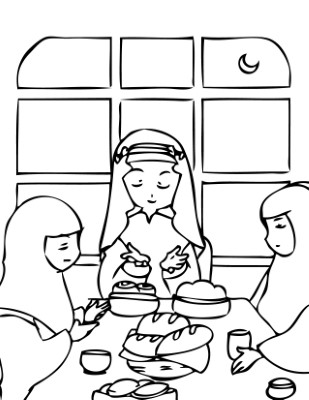 Ramadan-Meal-Coloring-Page (kids)