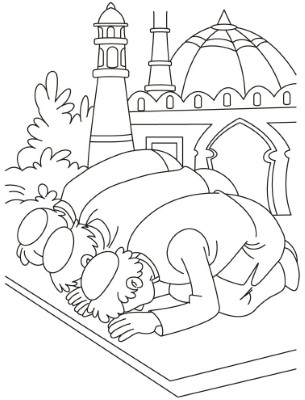 Prayer-on-Ramadan-Coloring-Page (kids)