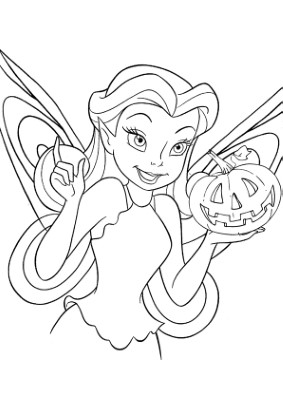 Halloween-Fairy-Coloring-Page (kids)