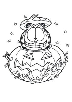 Garfield-Halloween-Coloring-Page (kids)
