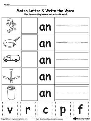 AN-Word-Family-Match-Letter-and-Write-the-Word-Worksheet