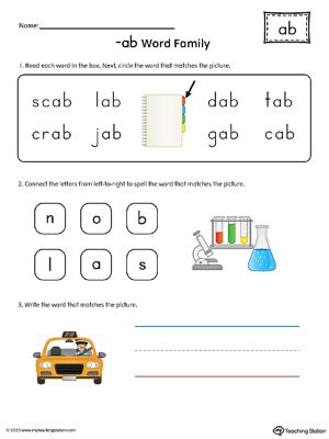 AB-Word-Family-Match-and-Spell-Printable-PDF