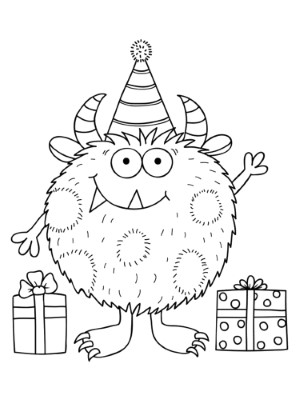 Cute-Birthday-Monster-Coloring-Page (kids)