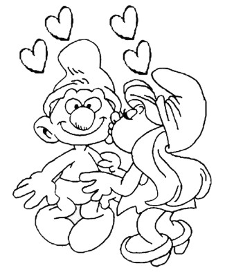 Smurfette-Valentines-Day-Coloring-Page (kids)