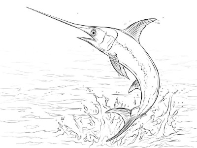 Jumping-Swordfish-Coloring-Page (kids)