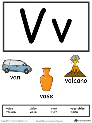 Alphabet-Flashcards-For-Preschooler-Letter-V-Color