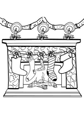 Christmas-Stockings-on-Fireplace-Coloring-Page (kids)